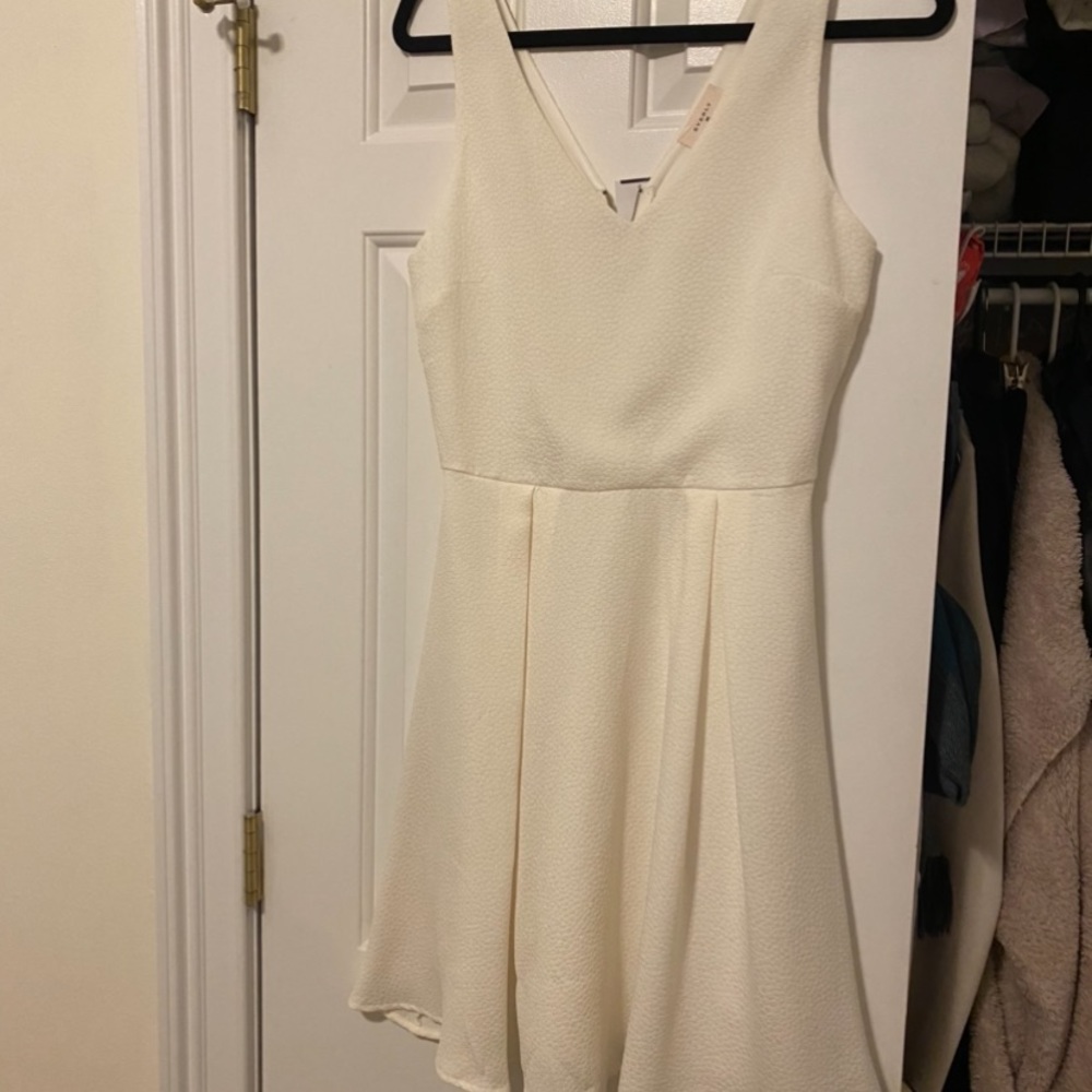 Everly Off White V Neck Dress